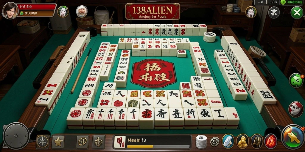 Tampilan permainan Mahjong yang menarik dan menantang di 138ALIEN.