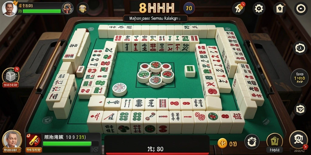 Tampilan gameplay Mahjong yang seru dan menantang di 8HHH.