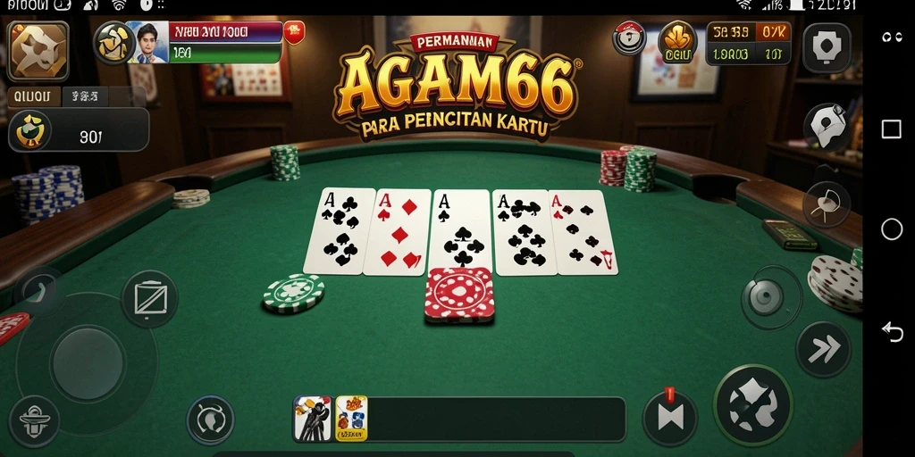 Tampilan gameplay seru di AGAM66 dengan aksi kartu QiuQiu.
