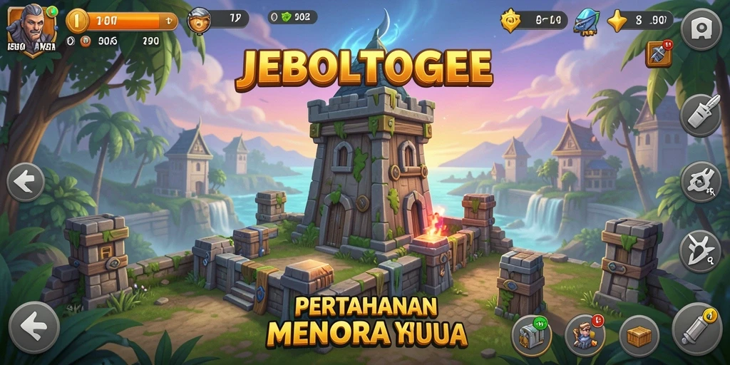 Tangkapan layar gameplay menara dengan strategi pertahanan yang menarik.