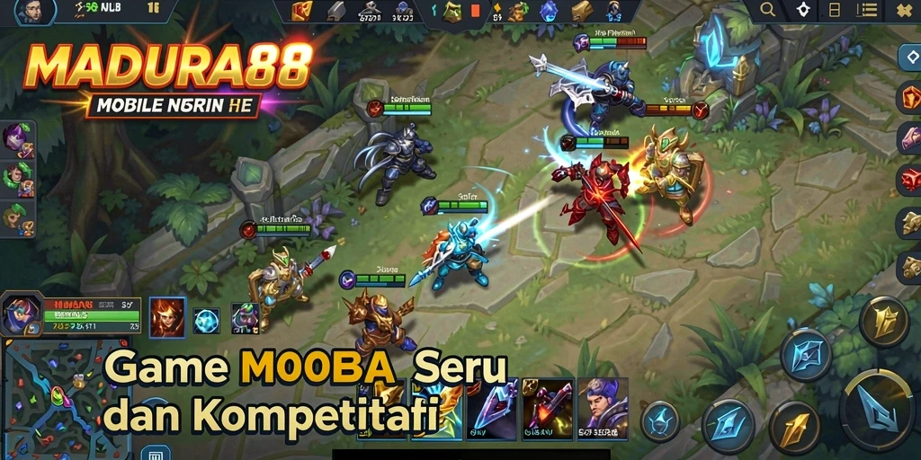 Tangkapan layar menampilkan aksi seru dalam gameplay MOBA.
