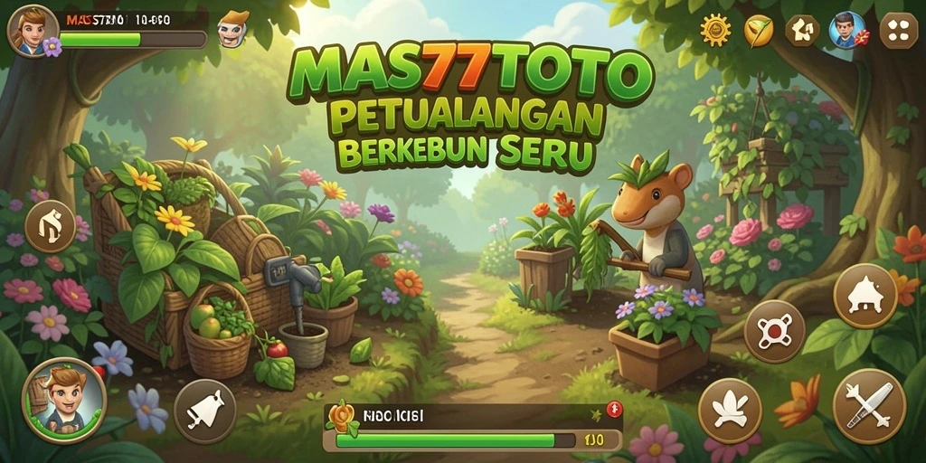 Screenshot gameplay menunjukkan aktivitas berkebun yang seru.