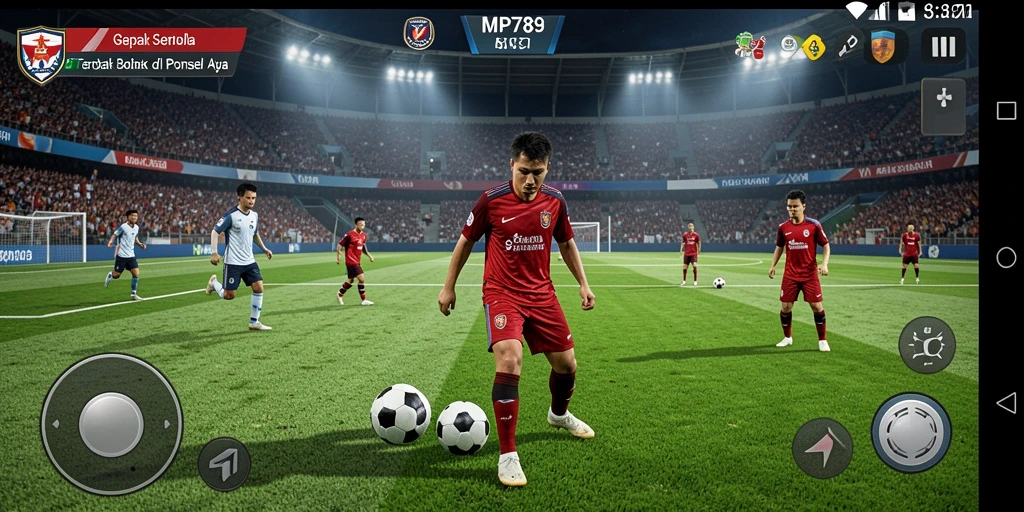 Tangkapan layar menampilkan aksi mendebarkan dalam permainan sepak bola.