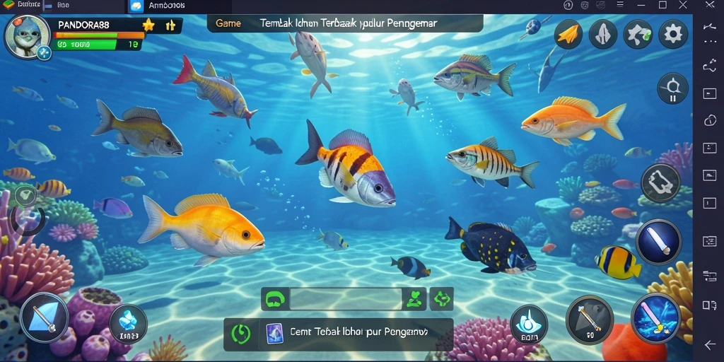 Screenshot gameplay PANDORA88 dengan aksi Tembak Ikan seru.
