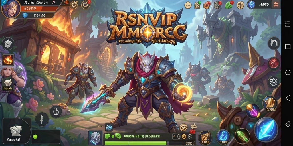 Screenshot gameplay RSNVIP menunjukkan pertarungan seru di dunia MMORPG.