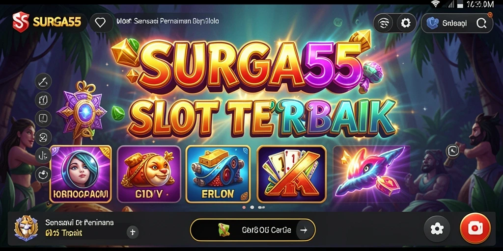 Screenshot menampilkan gameplay menegangkan dari permainan Slot SURGA55.