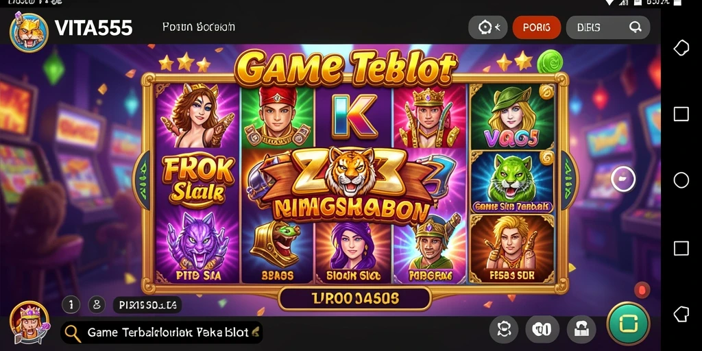 Screenshot gameplay VITA555 menampilkan putaran slot yang penuh warna dan menarik.
