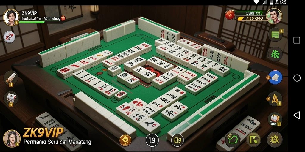 Tampilan menarik dari gameplay Mahjong di ZK9VIP.